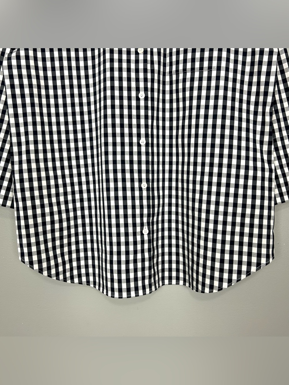 Lafayette 148 Gingham Poplin Shirt Women’s Size L Button Front Plaid Classic - Picture 4 of 7